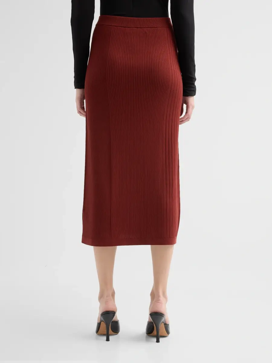 PRABAL GURUNG Women's Rib Knit Midi Skirt | Thumbnail 3