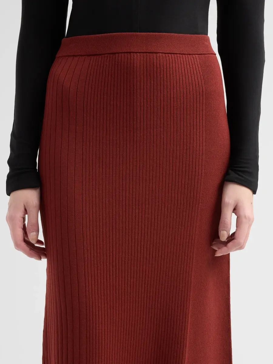 PRABAL GURUNG Women's Rib Knit Midi Skirt | Thumbnail 5
