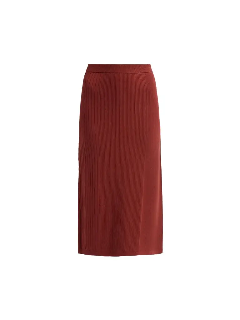 PRABAL GURUNG Women's Rib Knit Midi Skirt
