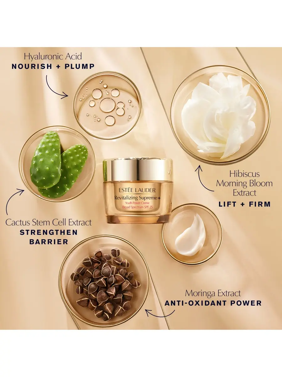 Estée Lauder Women's Revitalizing Supreme+ Cream Moisturizer with Hyaluronic Acid & Peptides SPF 25 | Thumbnail 3