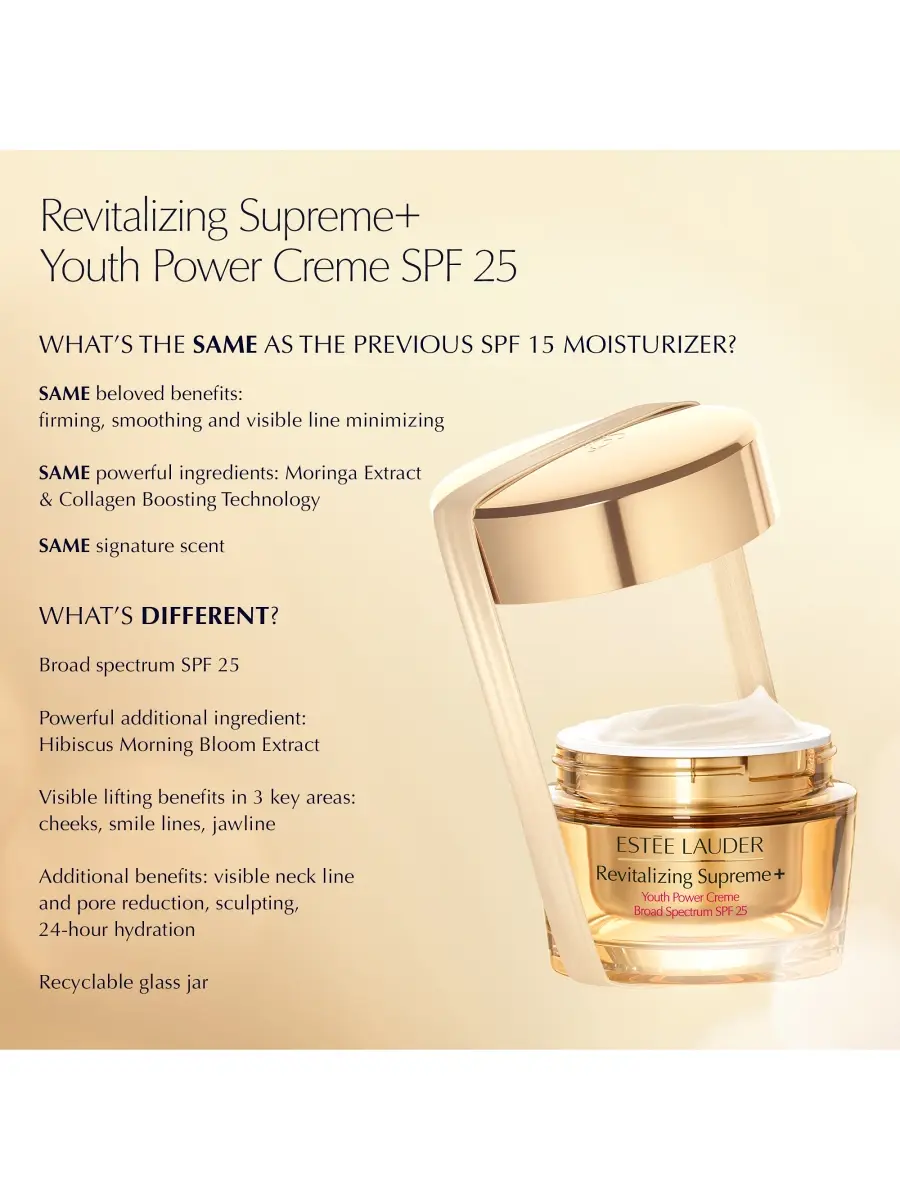 Estée Lauder Women's Revitalizing Supreme+ Cream Moisturizer with Hyaluronic Acid & Peptides SPF 25 | Thumbnail 5