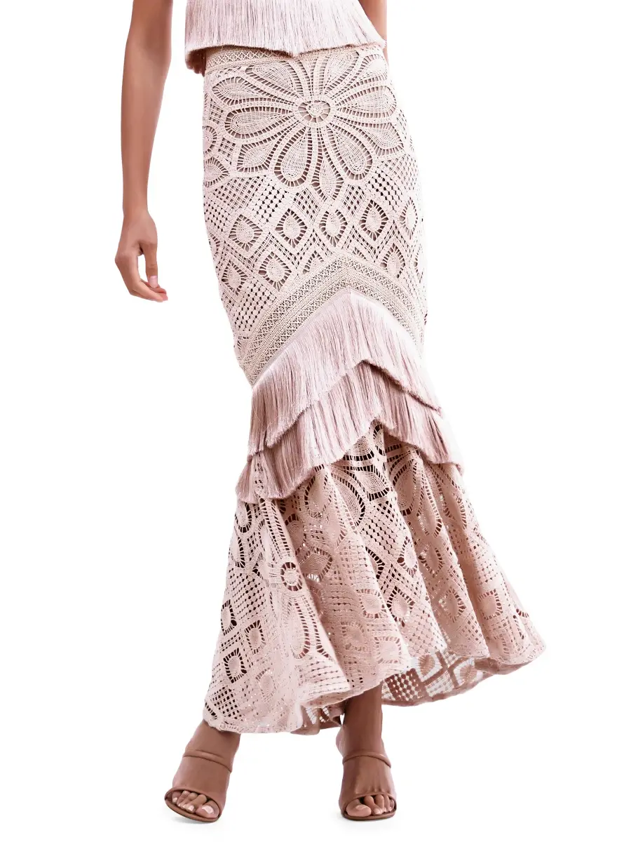 PatBo Women's Crochet Cotton Tulle Maxi Skirt | Thumbnail 3 PatBo Women's Crochet Cotton Tulle Maxi Skirt | Thumbnail 3