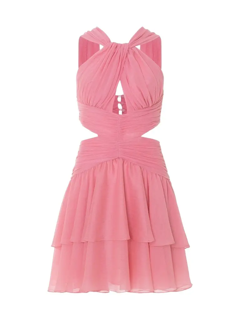 PatBo Women's Essence Halterneck Plisse Minidress