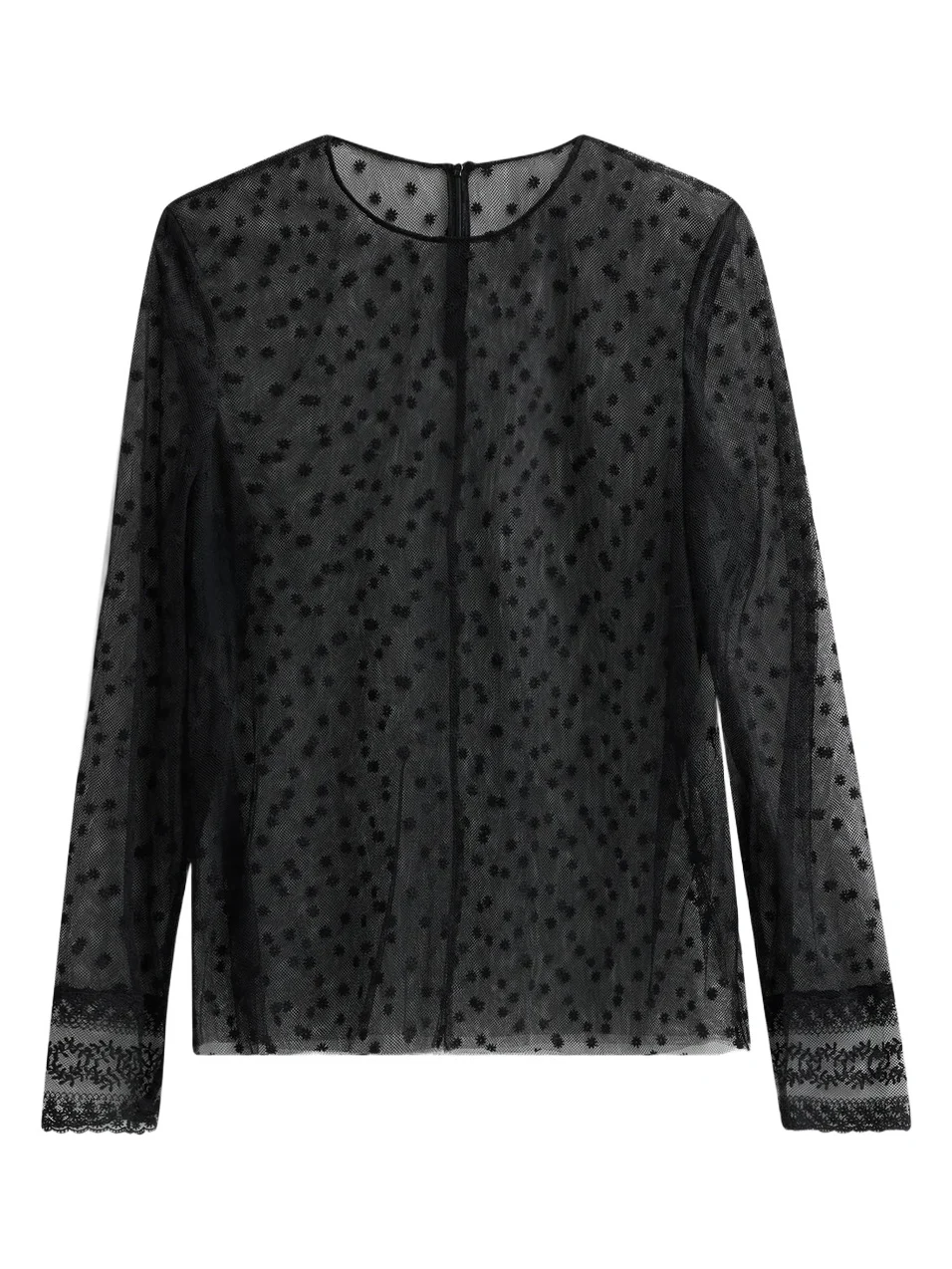 Alberta Ferretti Women's Polka Dot Sheer Tulle Blouse
