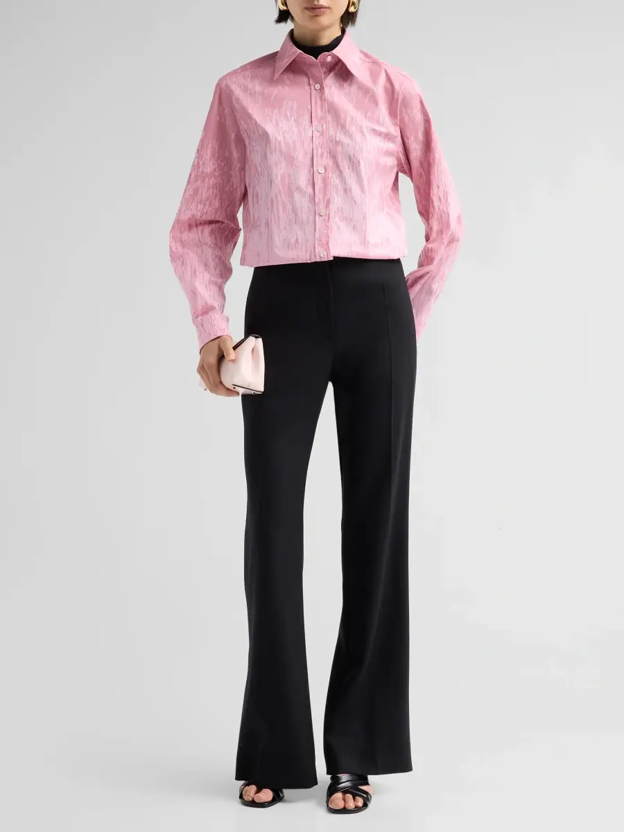 MOSCHINO Women's Printed Stretch-Cotton Button-Front Blouse | Thumbnail 2 MOSCHINO Women's Printed Stretch-Cotton Button-Front Blouse | Thumbnail 2
