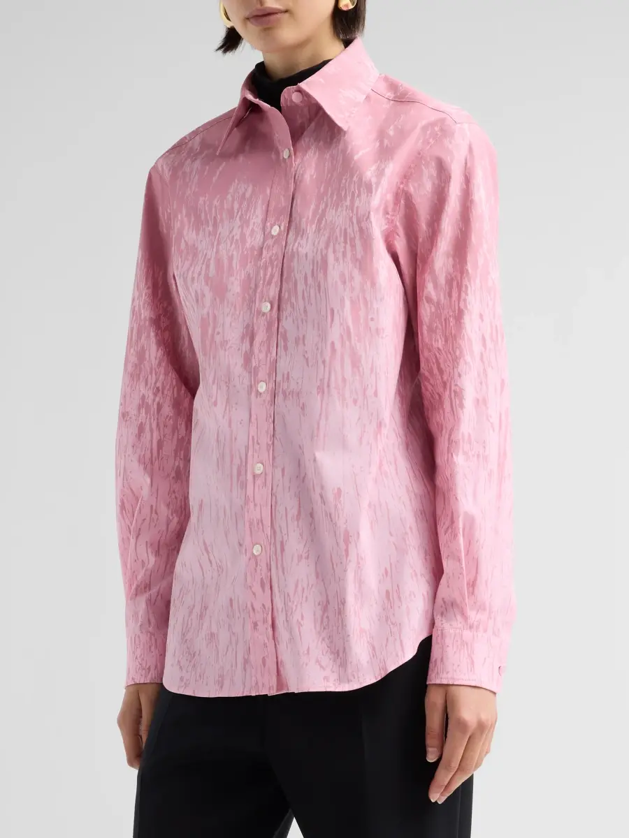 MOSCHINO Women's Printed Stretch-Cotton Button-Front Blouse | Thumbnail 4 MOSCHINO Women's Printed Stretch-Cotton Button-Front Blouse | Thumbnail 4