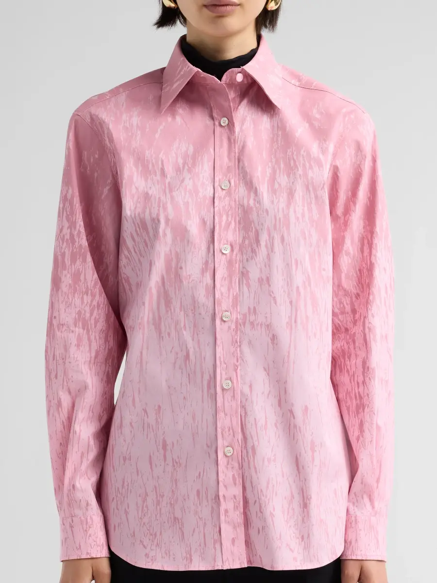 MOSCHINO Women's Printed Stretch-Cotton Button-Front Blouse | Thumbnail 5 MOSCHINO Women's Printed Stretch-Cotton Button-Front Blouse | Thumbnail 5