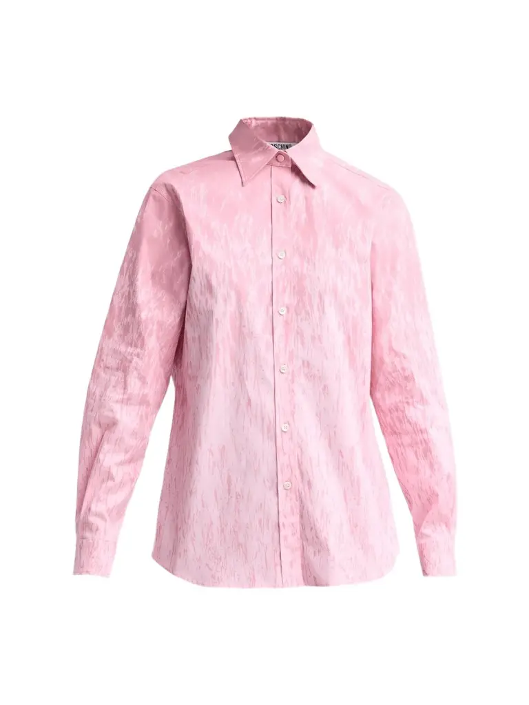 MOSCHINO Women's Printed Stretch-Cotton Button-Front Blouse
