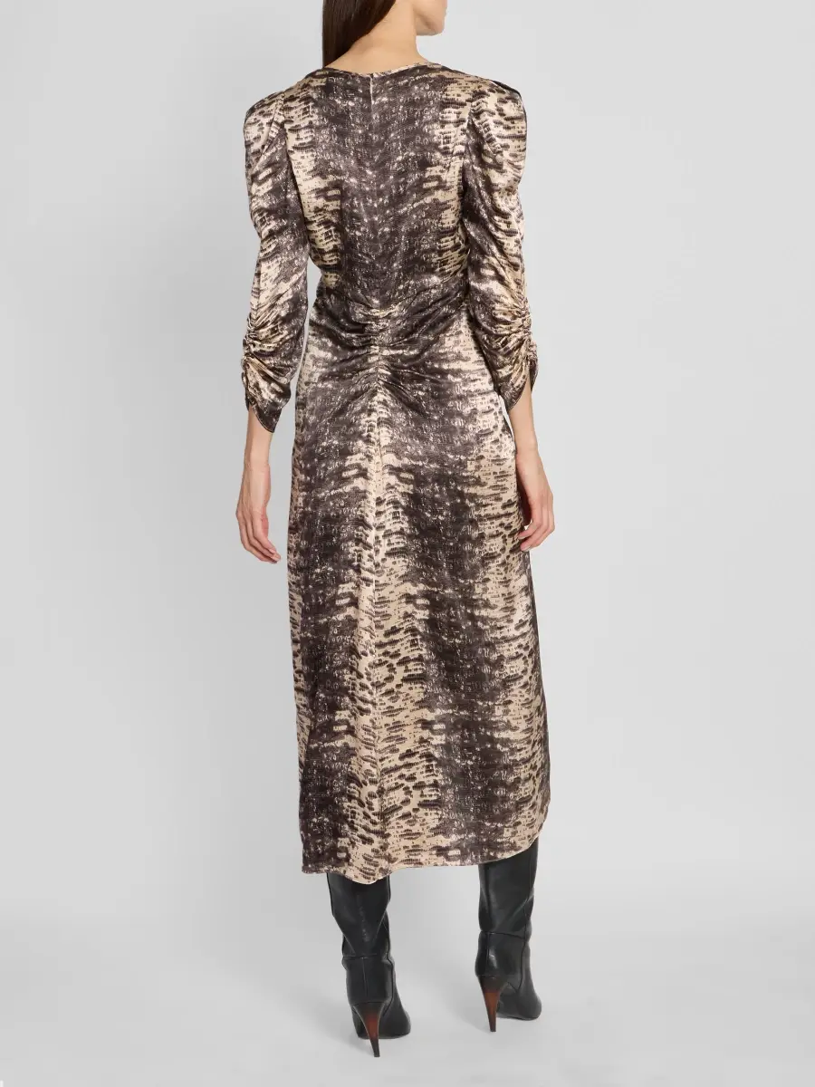 Isabel Marant Women's Albini Printed Silk Midi Dress | Thumbnail 3