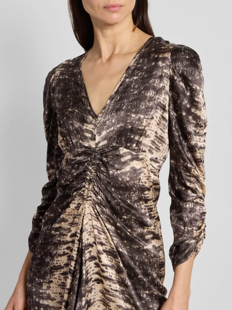 Isabel Marant Women's Albini Printed Silk Midi Dress | Thumbnail 5