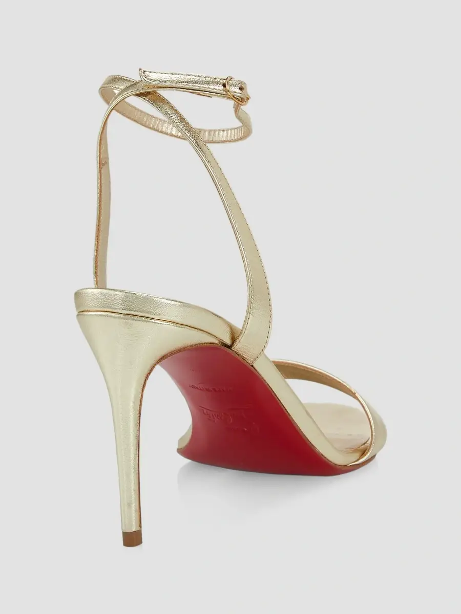 Christian Louboutin Women's Loubigirl 85MM Metallic Leather Sandals | Thumbnail 4 Christian Louboutin Women's Loubigirl 85MM Metallic Leather Sandals | Thumbnail 4