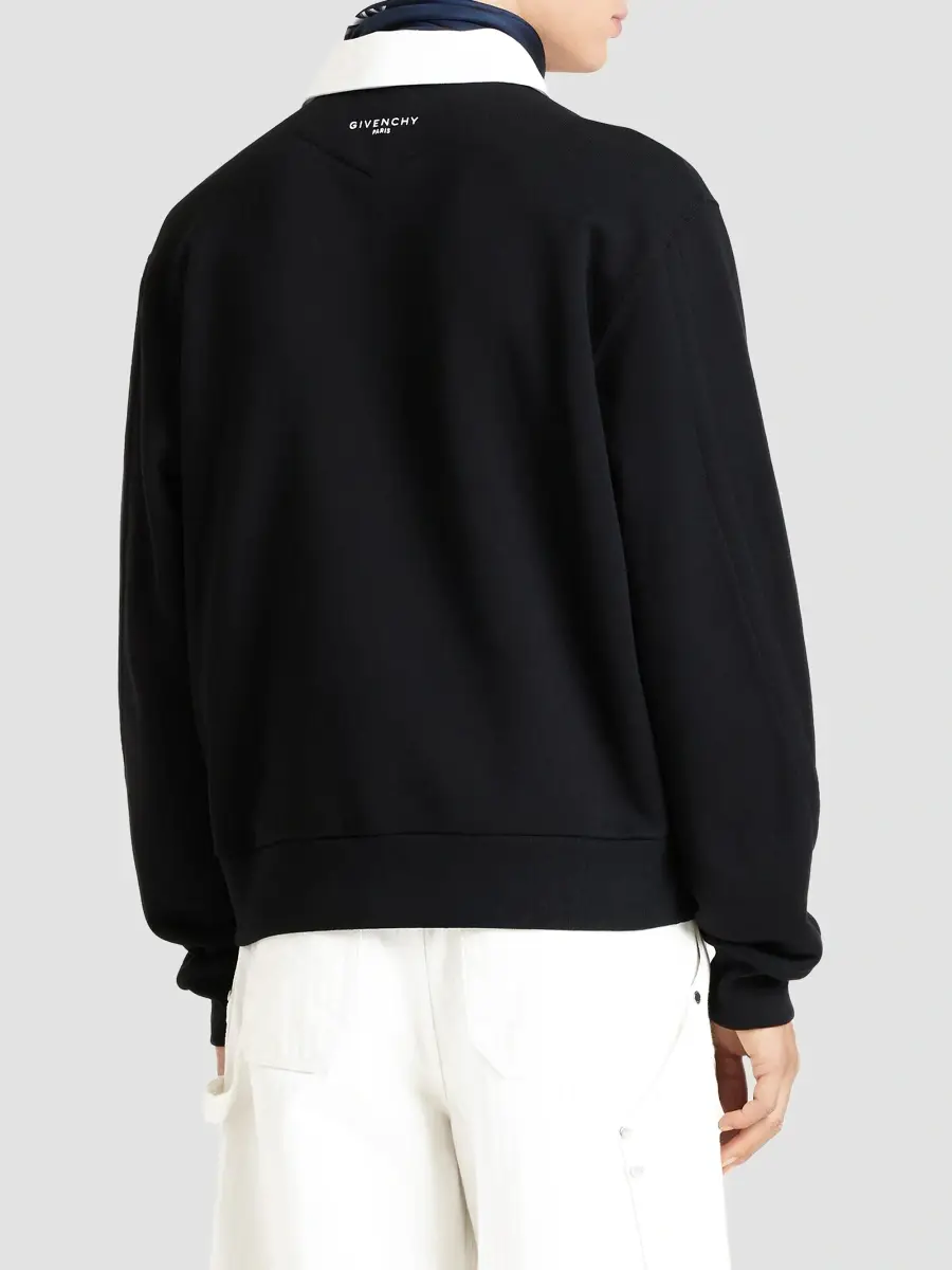 Givenchy Men's Couture Seam Polo Sweatshirt in Fleece - Black | Thumbnail 6 Givenchy Men's Couture Seam Polo Sweatshirt in Fleece - Black | Thumbnail 6