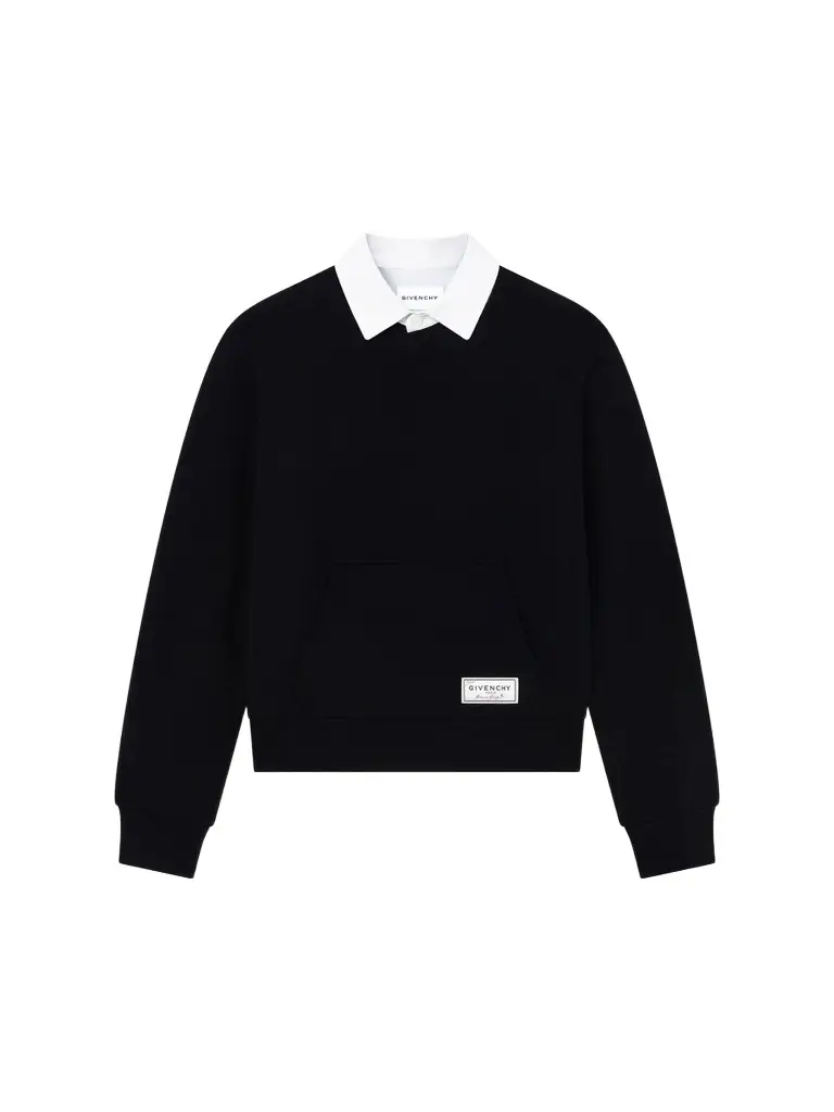 Men's Couture Seam Polo Sweatshirt in Fleece - Black Men's Couture Seam Polo Sweatshirt in Fleece - Black