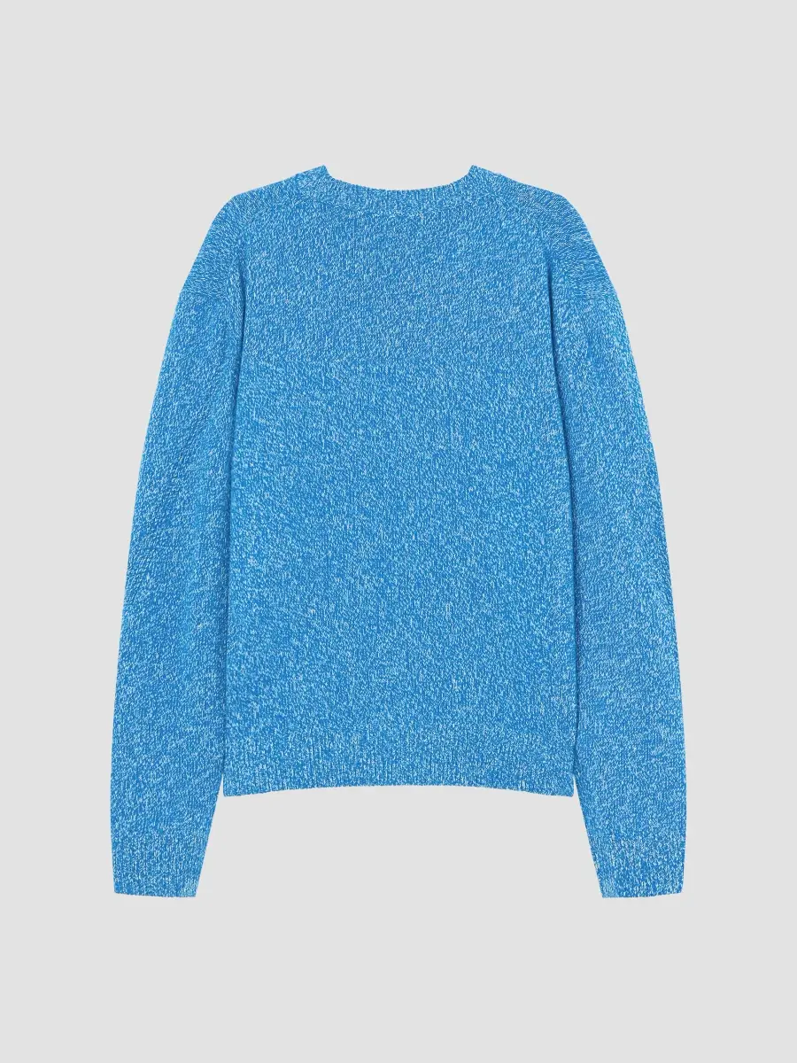 Givenchy Men's Couture Seam Sweater in Mouline Wool and Cashmere - Blue | Thumbnail 3 Givenchy Men's Couture Seam Sweater in Mouline Wool and Cashmere - Blue | Thumbnail 3
