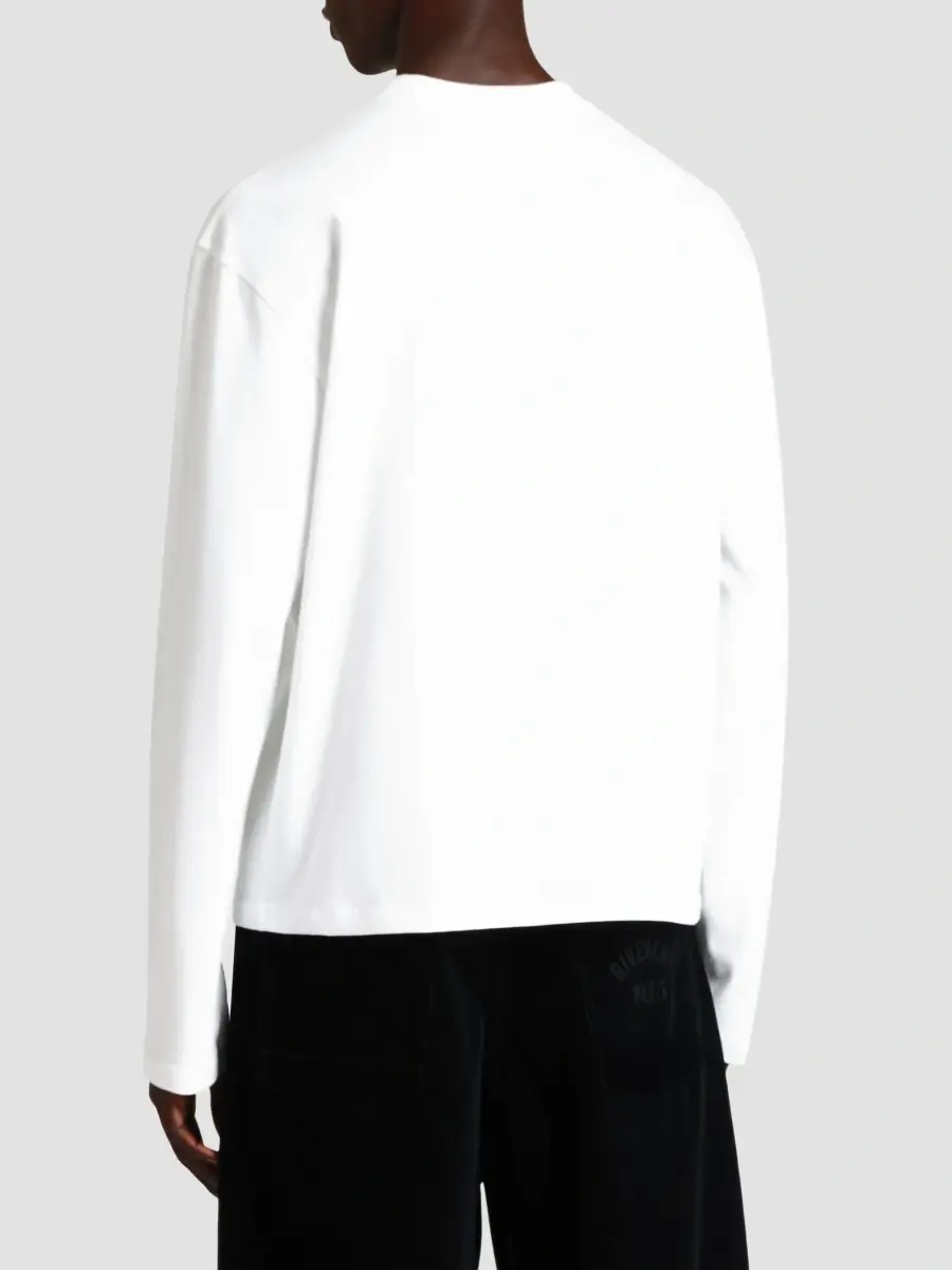 Givenchy Men's Boxy-Fit T-Shirt in Cotton with Print - White | Thumbnail 4