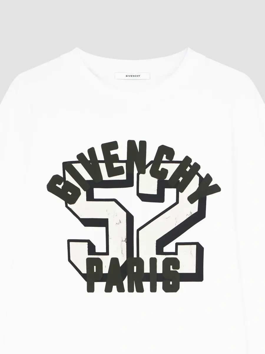 Givenchy Men's Boxy-Fit T-Shirt in Cotton with Print - White | Thumbnail 6