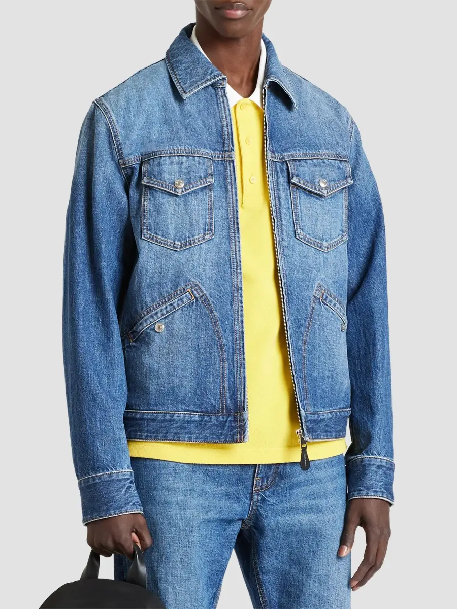 Givenchy Men's Zipped Jacket in Denim - Dark Blue | Thumbnail 4 Givenchy Men's Zipped Jacket in Denim - Dark Blue | Thumbnail 4