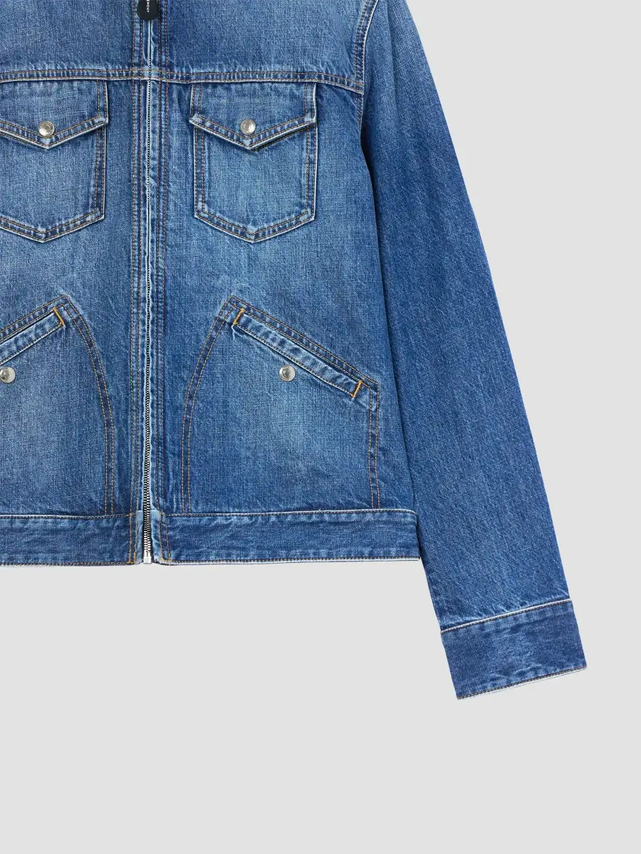 Givenchy Men's Zipped Jacket in Denim - Dark Blue | Thumbnail 8 Givenchy Men's Zipped Jacket in Denim - Dark Blue | Thumbnail 8