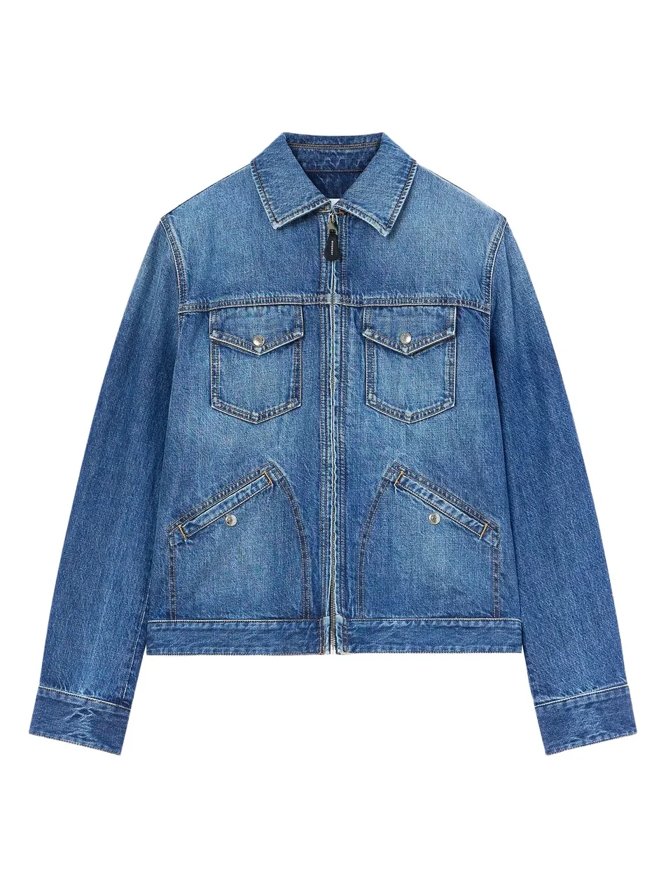 Givenchy Men's Zipped Jacket in Denim - Dark Blue
