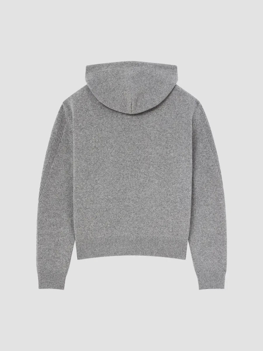 Givenchy Men's Couture Seam Zipped Hoodie in Wool and Cashmere - Light Grey Melange | Thumbnail 3 Givenchy Men's Couture Seam Zipped Hoodie in Wool and Cashmere - Light Grey Melange | Thumbnail 3