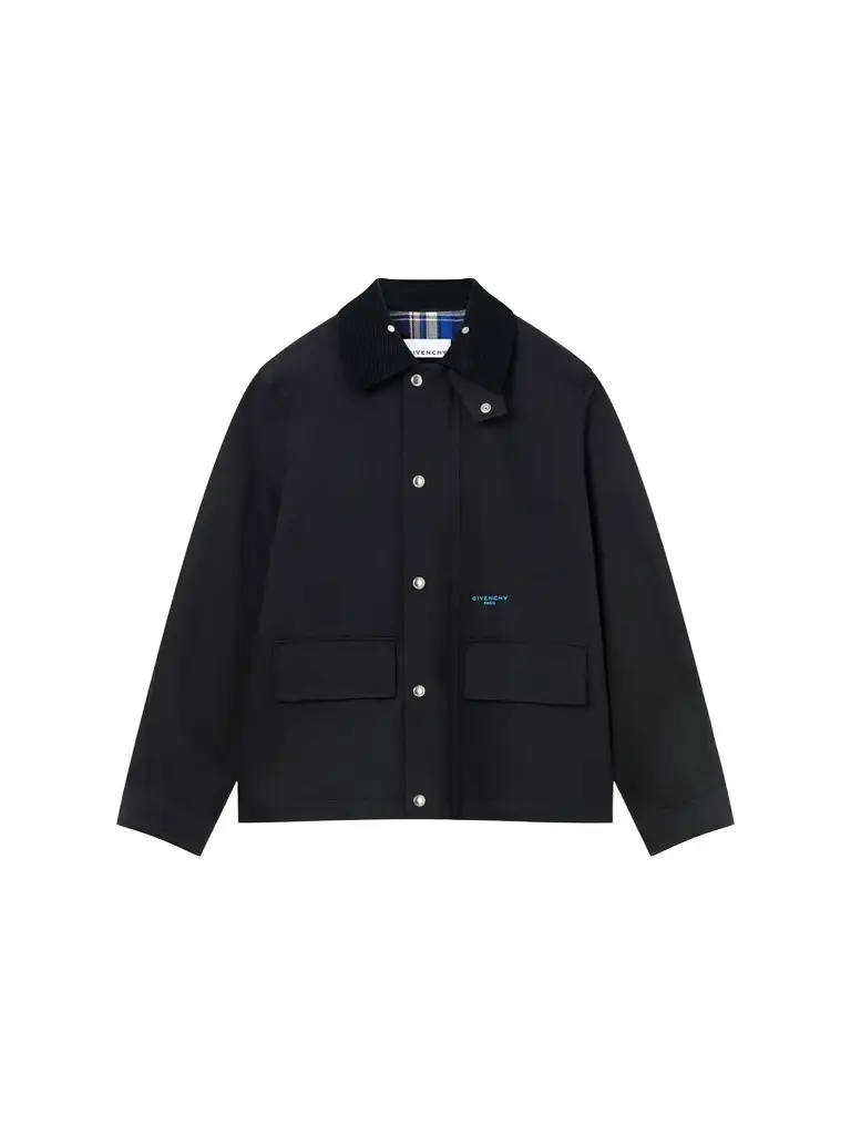 Givenchy Men's Field Jacket in Cotton with a Checked Lining