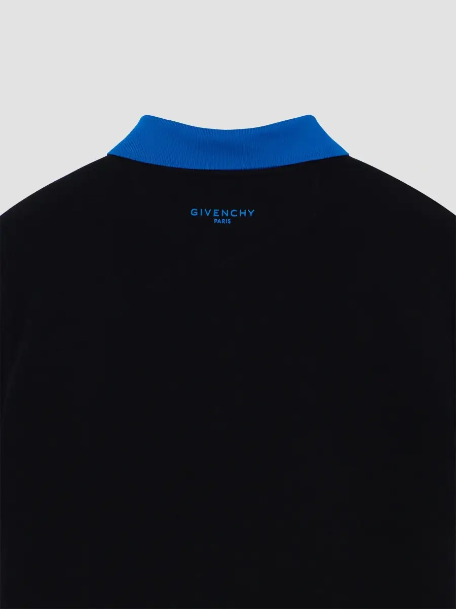 Givenchy Men's Polo in Cotton with Embroidery - Black | Thumbnail 4