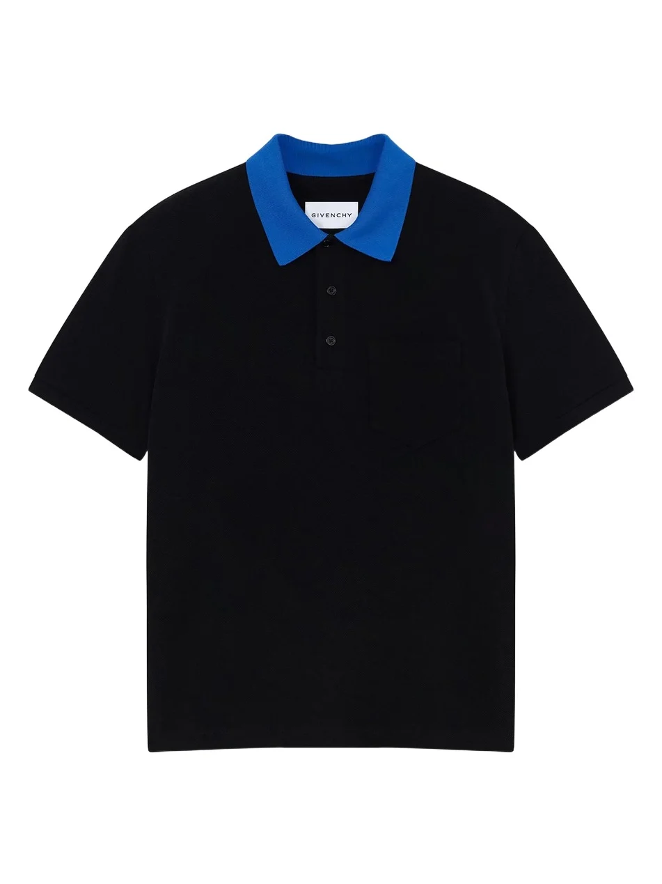Men's Polo in Cotton with Embroidery - Black Men's Polo in Cotton with Embroidery - Black