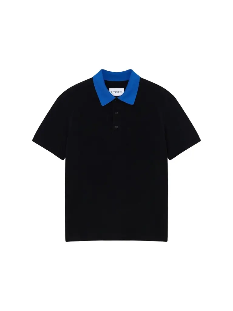 Men's Polo in Cotton with Embroidery - Black