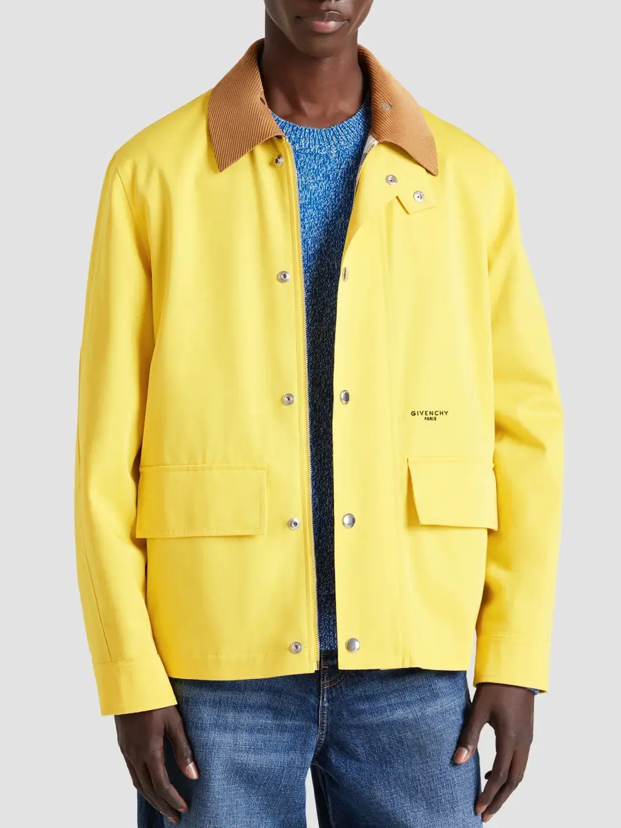 Givenchy Men's Field Jacket in Cotton with a Checked Lining | Thumbnail 4