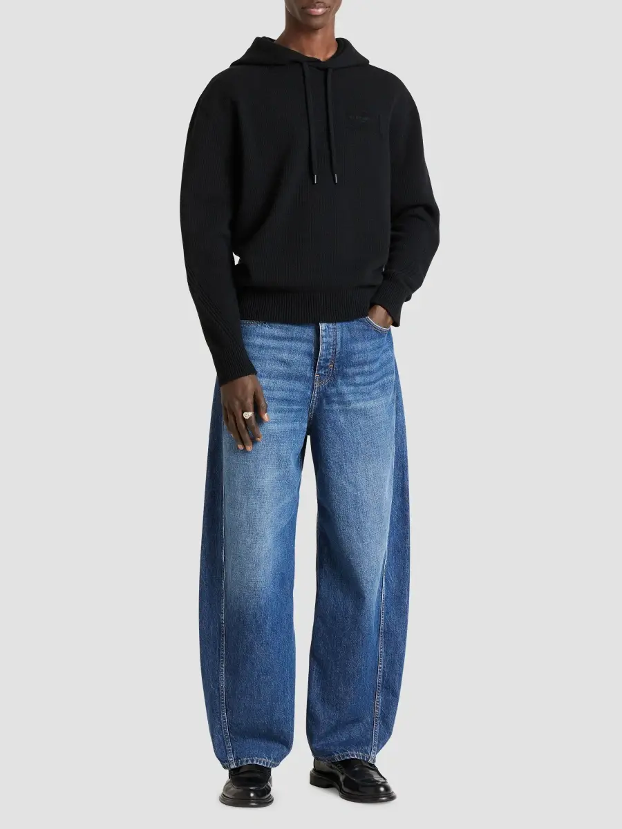 Givenchy Men's Couture Seam Hoodie in Wool and Cashmere - Black | Thumbnail 2 Givenchy Men's Couture Seam Hoodie in Wool and Cashmere - Black | Thumbnail 2