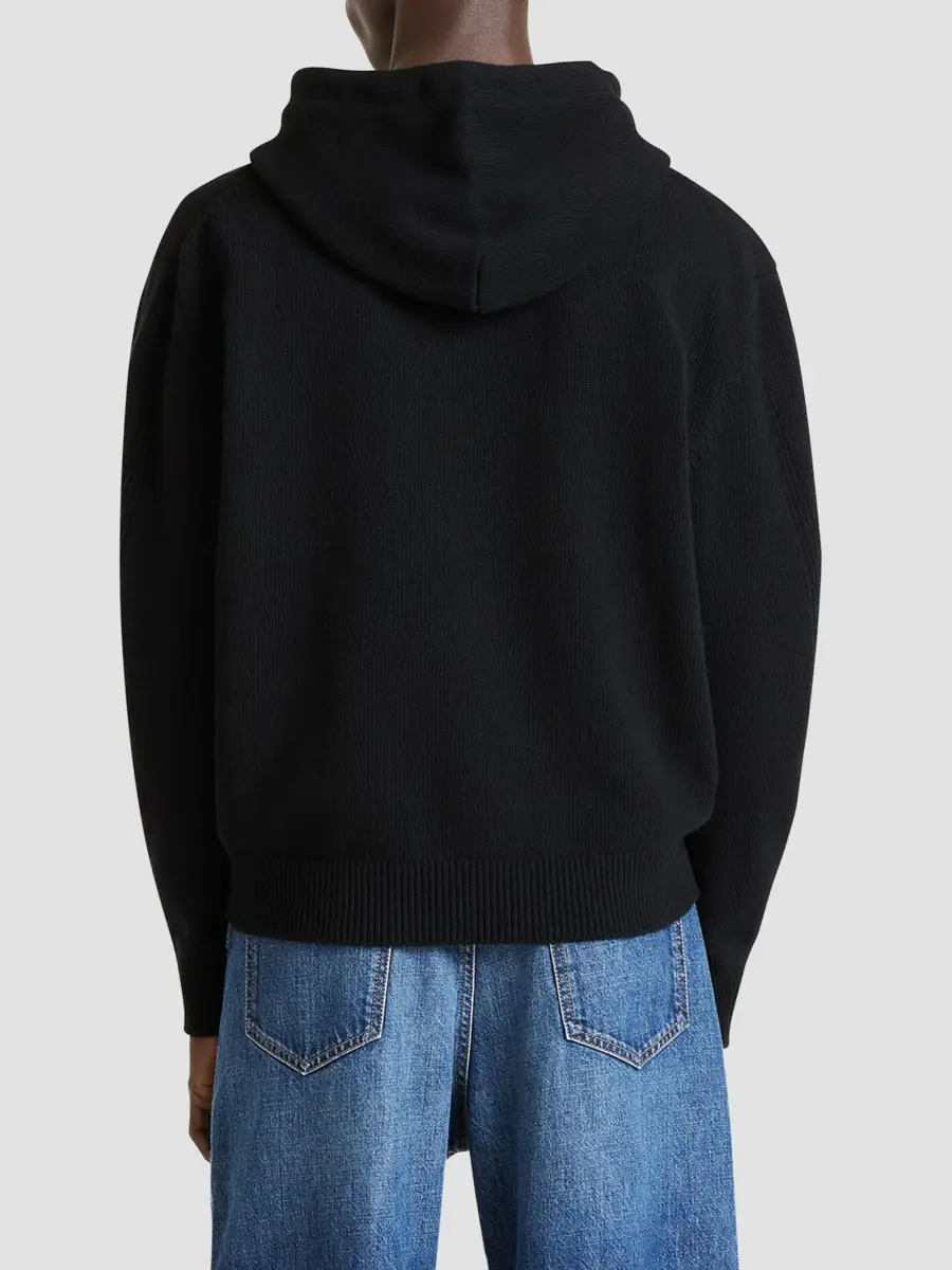 Givenchy Men's Couture Seam Hoodie in Wool and Cashmere - Black | Thumbnail 5 Givenchy Men's Couture Seam Hoodie in Wool and Cashmere - Black | Thumbnail 5