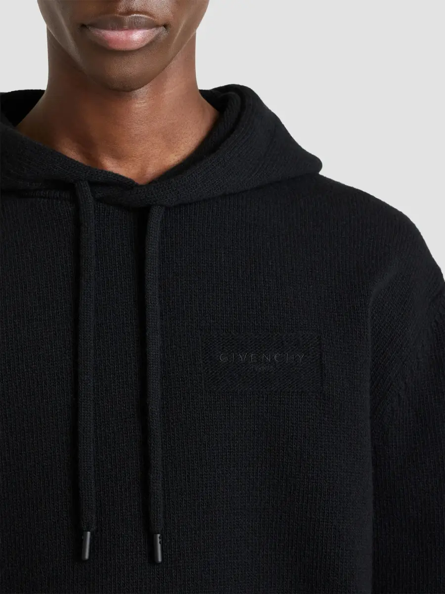 Givenchy Men's Couture Seam Hoodie in Wool and Cashmere - Black | Thumbnail 6 Givenchy Men's Couture Seam Hoodie in Wool and Cashmere - Black | Thumbnail 6