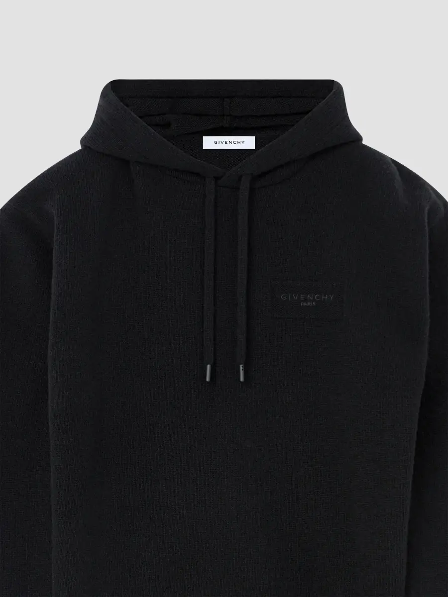 Givenchy Men's Couture Seam Hoodie in Wool and Cashmere - Black | Thumbnail 7 Givenchy Men's Couture Seam Hoodie in Wool and Cashmere - Black | Thumbnail 7