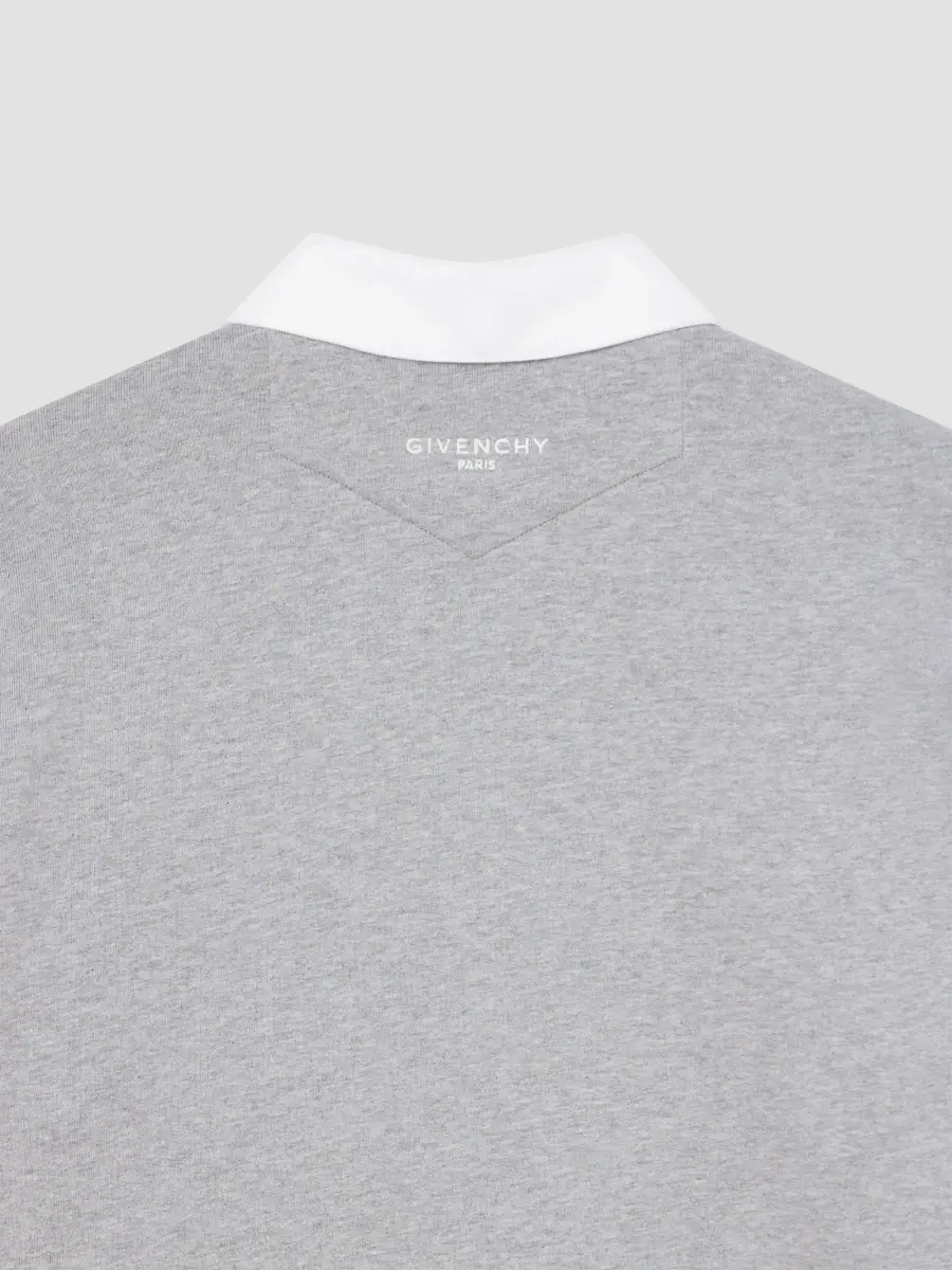 Givenchy Men's Couture Seam Polo Sweatshirt in Fleece - Light Grey Melange | Thumbnail 9 Givenchy Men's Couture Seam Polo Sweatshirt in Fleece - Light Grey Melange | Thumbnail 9