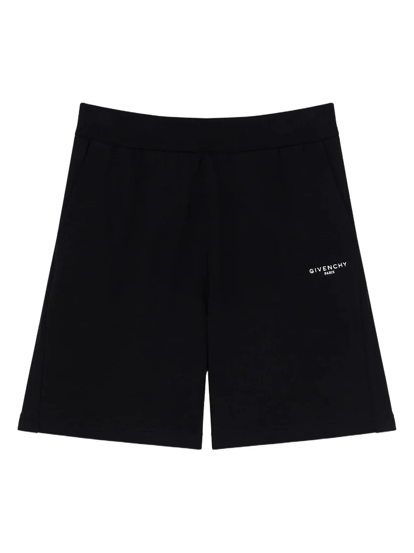 Givenchy Men's Couture Seam Bermuda Shorts in Fleece - Black