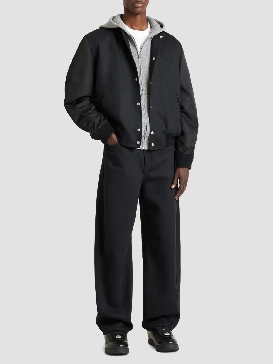 Givenchy Men's Mix Material Blouson Jacket with Embroidery - Black | Thumbnail 2