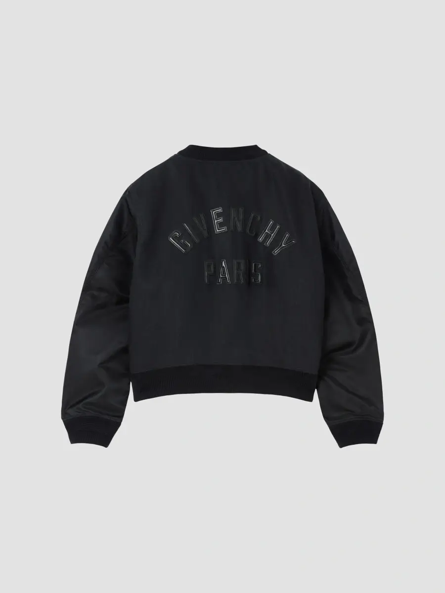 Givenchy Men's Mix Material Blouson Jacket with Embroidery - Black | Thumbnail 3