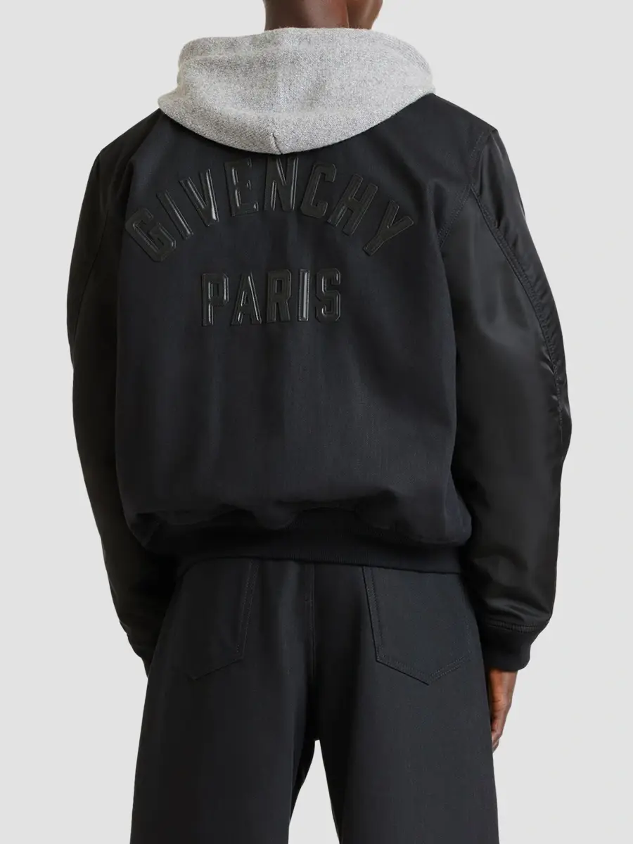Givenchy Men's Mix Material Blouson Jacket with Embroidery - Black | Thumbnail 5