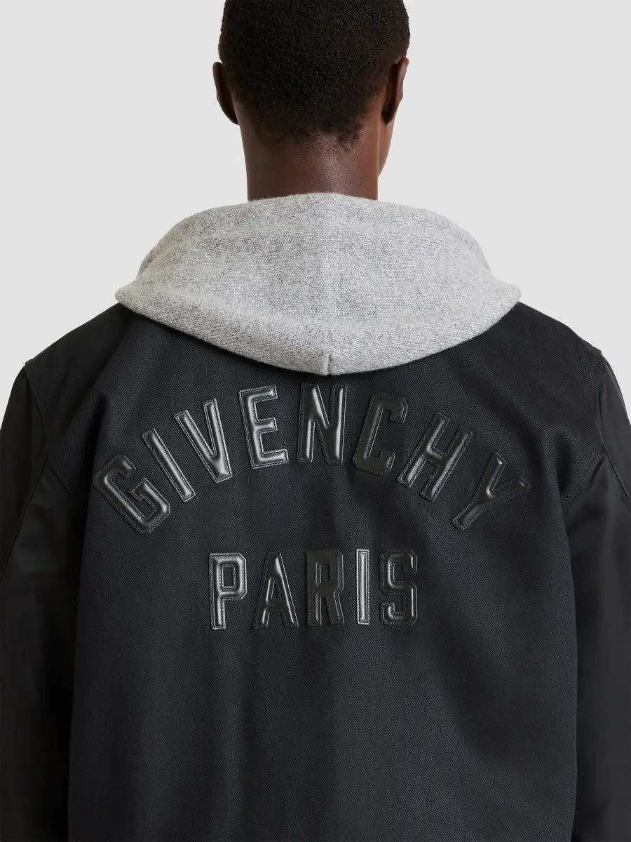 Givenchy Men's Mix Material Blouson Jacket with Embroidery - Black | Thumbnail 7