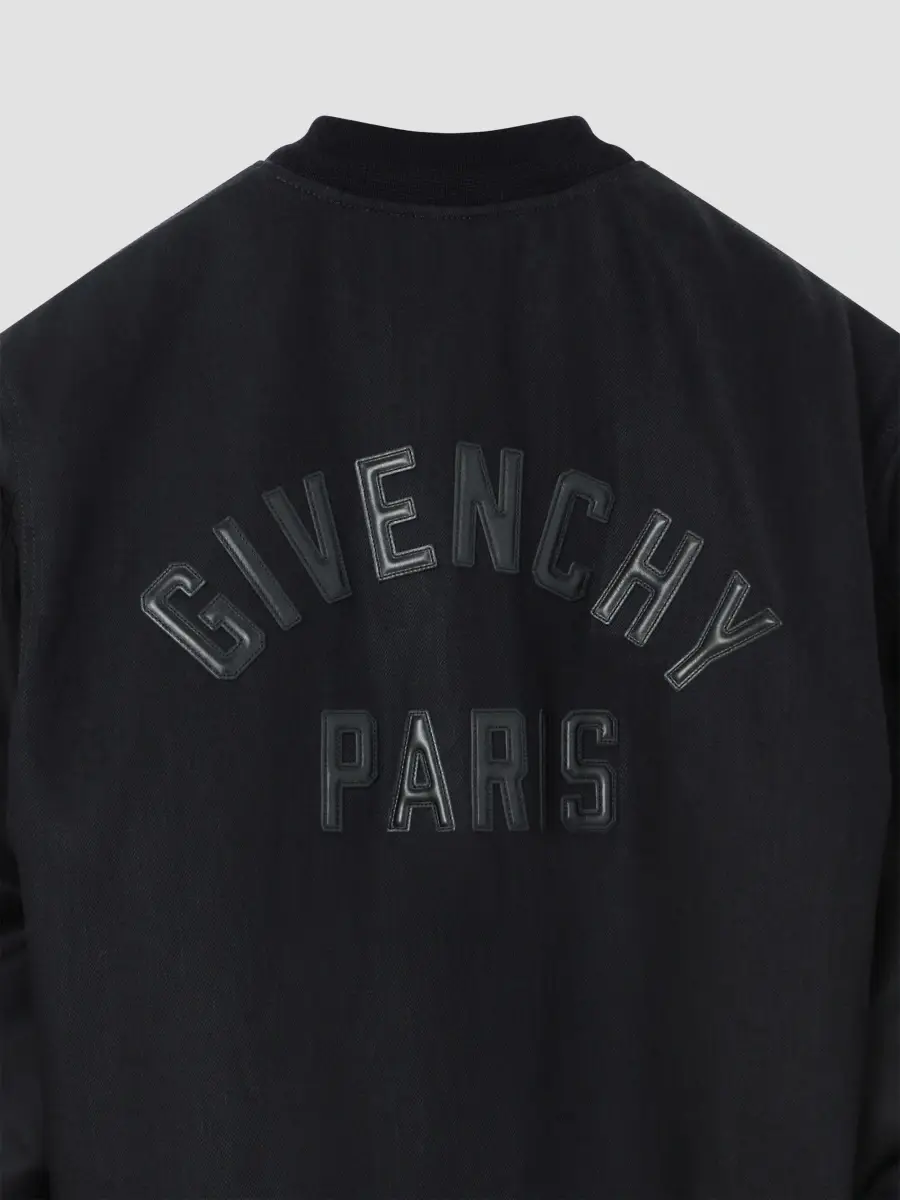Givenchy Men's Mix Material Blouson Jacket with Embroidery - Black | Thumbnail 8