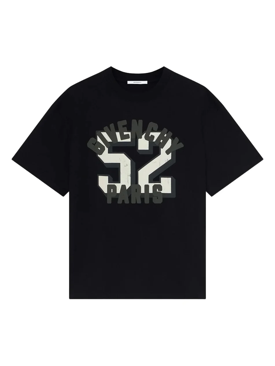 Givenchy Men's Boxy-Fit T-Shirt in Cotton with Print - Black