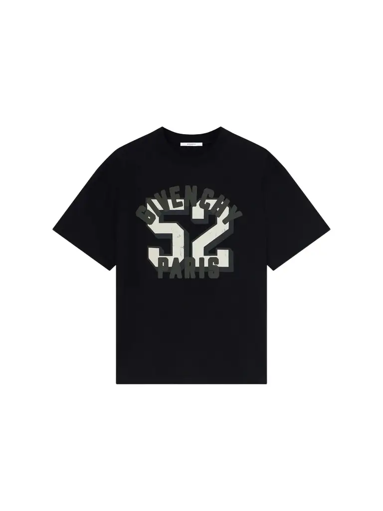 Men's Boxy-Fit T-Shirt in Cotton with Print - Black Men's Boxy-Fit T-Shirt in Cotton with Print - Black