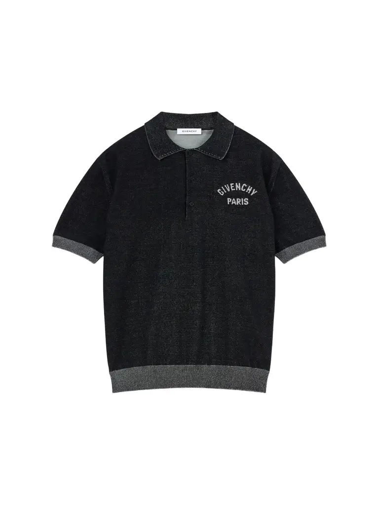 Men's Polo in Cotton with Embroidery - Black