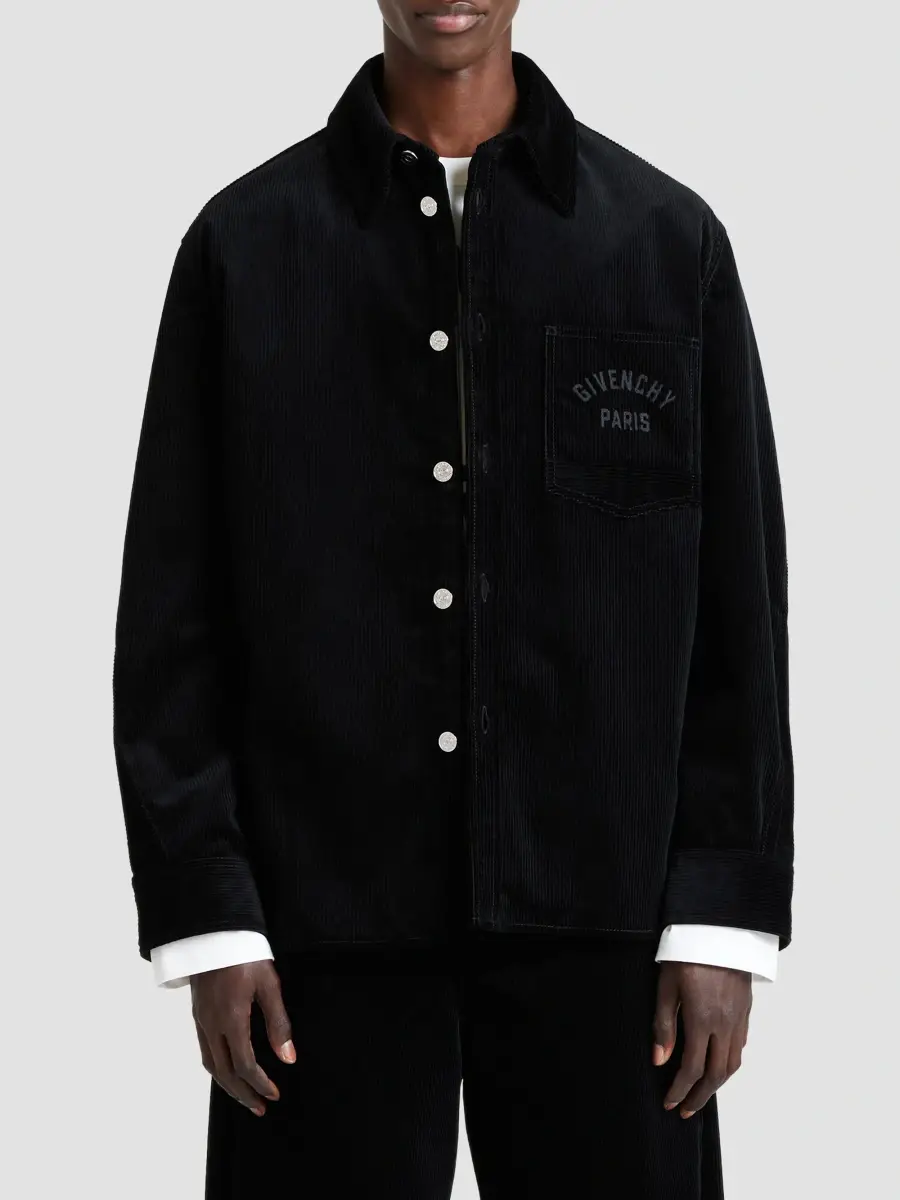Givenchy Men's Couture Seam Overshirt in Corduroy - Black | Thumbnail 4 Givenchy Men's Couture Seam Overshirt in Corduroy - Black | Thumbnail 4