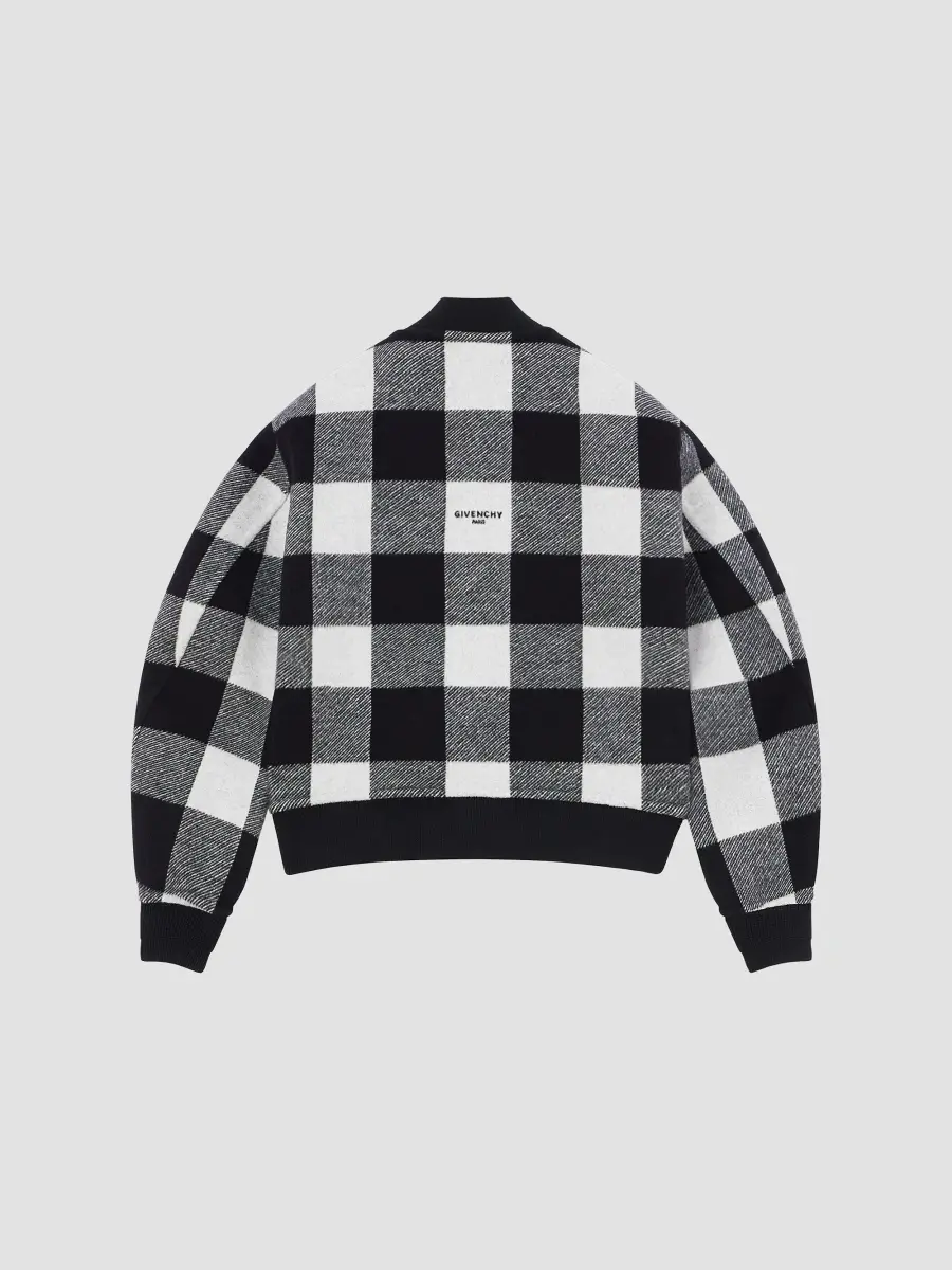 Givenchy Men's Reversible Bomber Jacket in Wool - White Black | Thumbnail 3 Givenchy Men's Reversible Bomber Jacket in Wool - White Black | Thumbnail 3