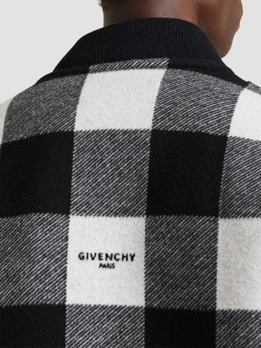 Givenchy Men's Reversible Bomber Jacket in Wool - White Black | Thumbnail 8 Givenchy Men's Reversible Bomber Jacket in Wool - White Black | Thumbnail 8