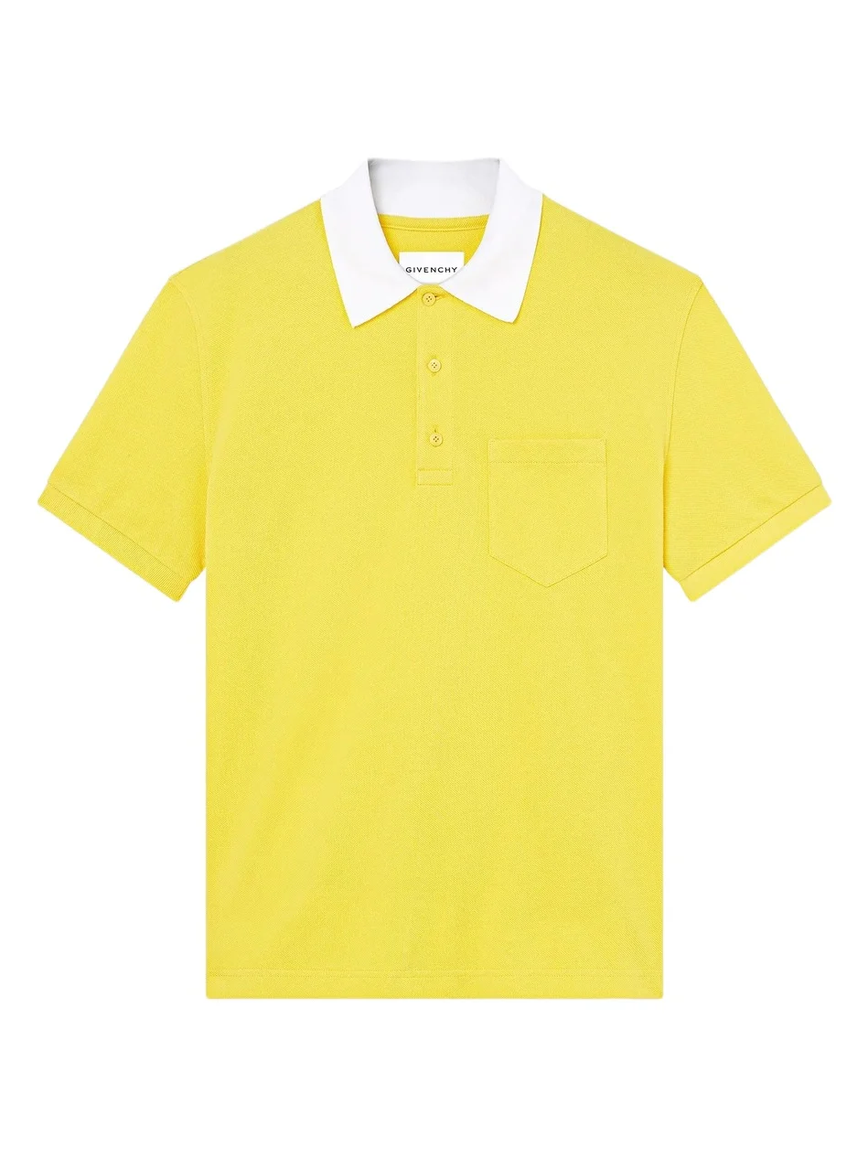 Givenchy Men's Polo in Cotton with Embroidery - Yellow