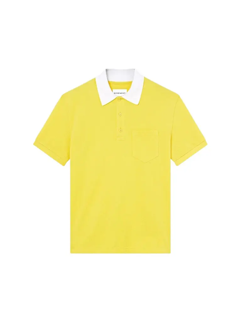 Men's Polo in Cotton with Embroidery - Yellow Men's Polo in Cotton with Embroidery - Yellow