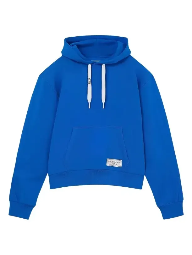 Givenchy Men's Couture Seam Hoodie in Fleece - Lagoon Blue