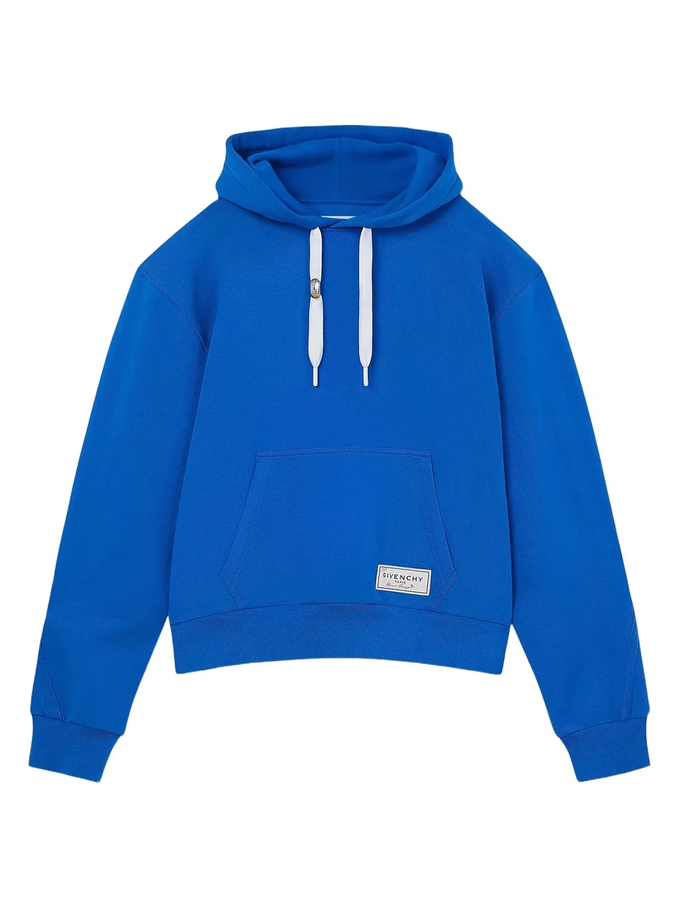Givenchy Men's Couture Seam Hoodie in Fleece - Lagoon Blue